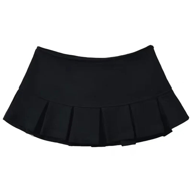 Sexy High Waist Pleated Skirts Women Summer Streetwear Mini A Line Skirts Woman Korean Tennis Student Dance Skirt Female 2025