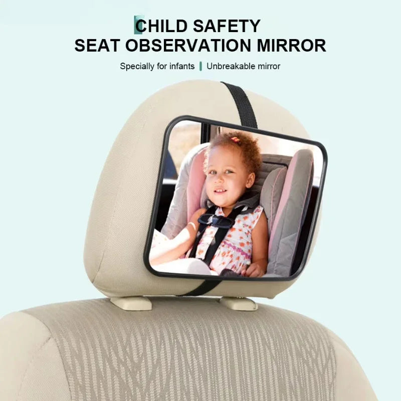 Universal Wide View Adjustable Car Seat Baby Mirror Headrest Mount  Safety Monitor  Interior  Back  Rearview for  Infant  Child