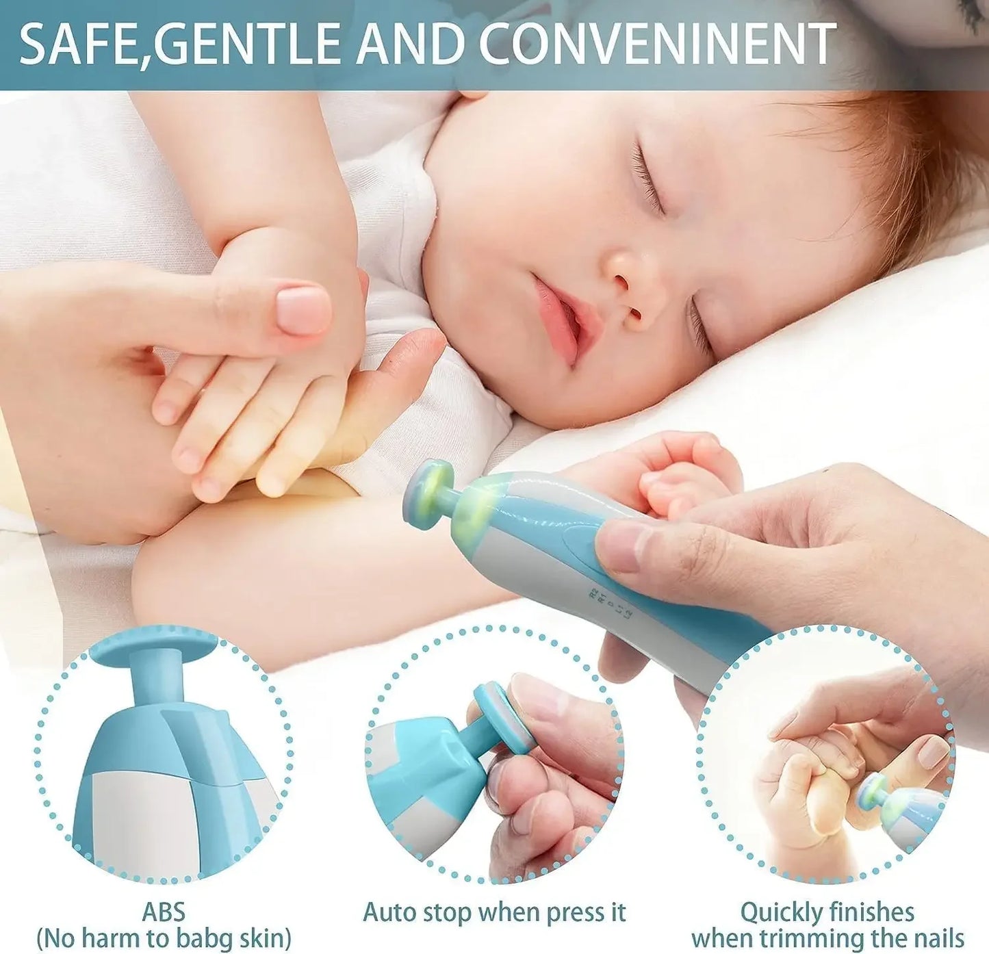 Multifunctional Electric Baby Cutter Trimmer Manicure Tool Set Baby Care Nail Trimmer Baby Nail File Clippers Toes Fingernail