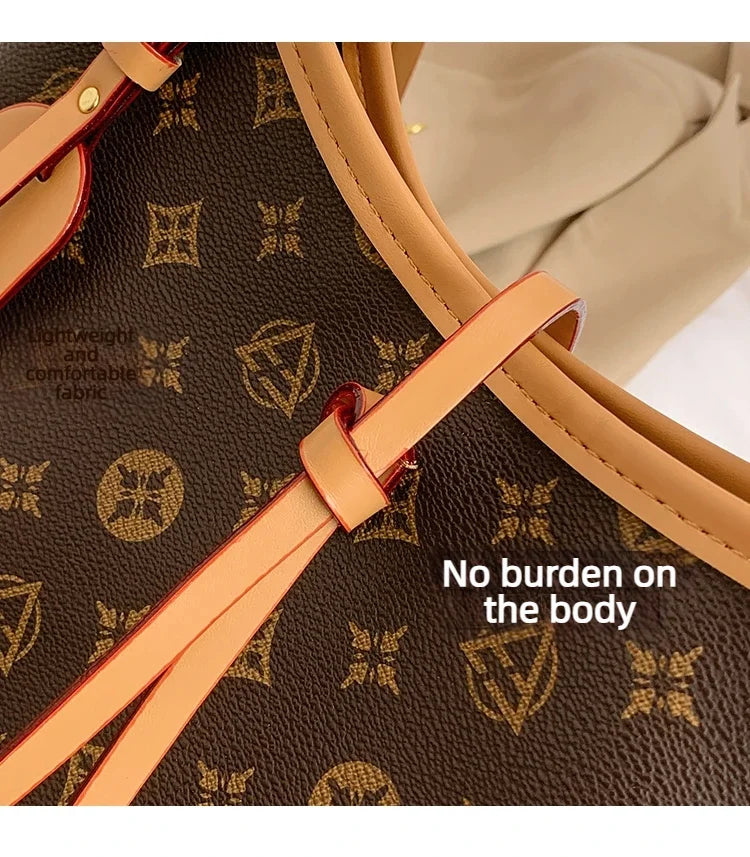 2026 Classic Luxury Leather Tote Bag Women Designer Fashion Handbag Large Capacity Minimalist Mummy Diaper Bag Travel Shoulder