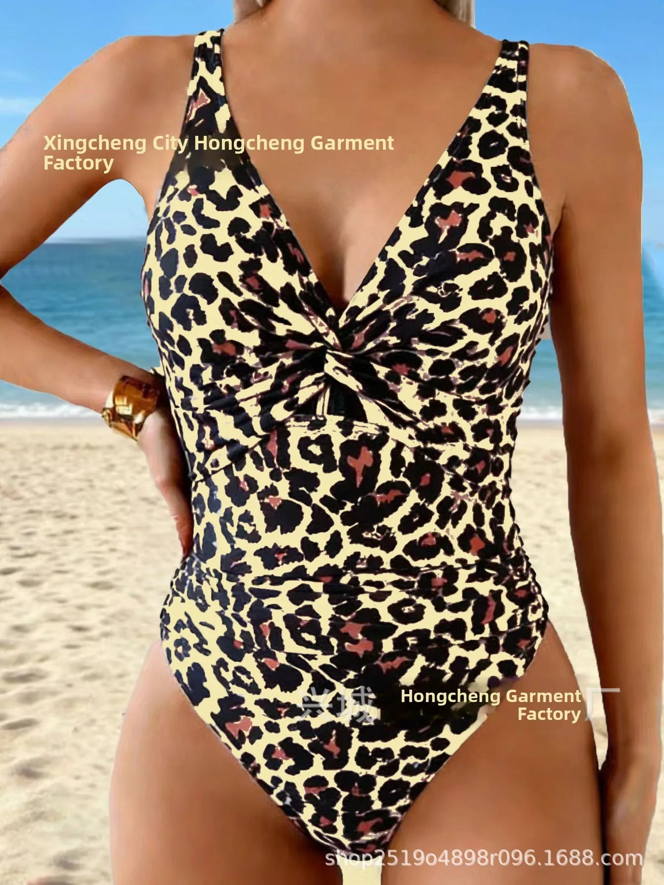Fashionable Women's One-Piece Swimsuit Tummy Control Trendy Swimwear Cross-Border 2026 New Style Pure Color No Sleeve