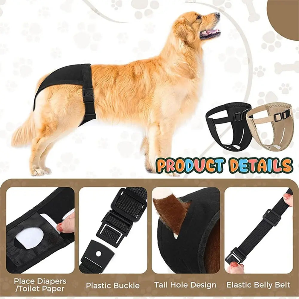Female Pet Dog Sanitary Pants with 3 Diapers Dog Physiological Pants Menstrual Period Underwear Briefs Easy To Wear