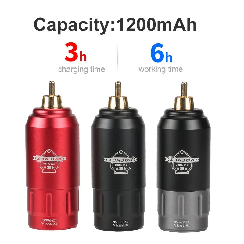Professional Mini Rocket Wireless Tattoo Power Supply RCA Interface Chargeable Rotary Tattoo Pen Battery Tattoo Machine Supplies