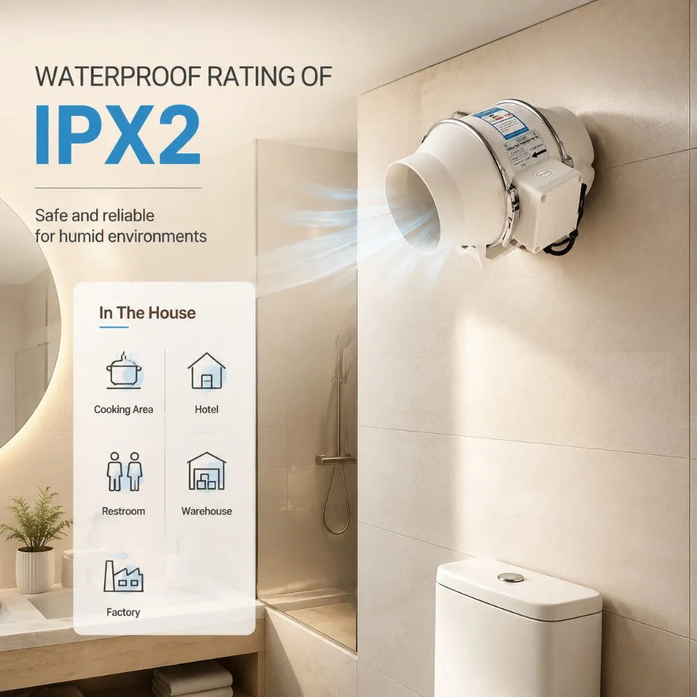 Remote Control Exhaust Pipe Fan Ventilation Fan Pipe Fan Inline Duct Fan Ventilation Exhaust Blower Fans Quiet For Ducting