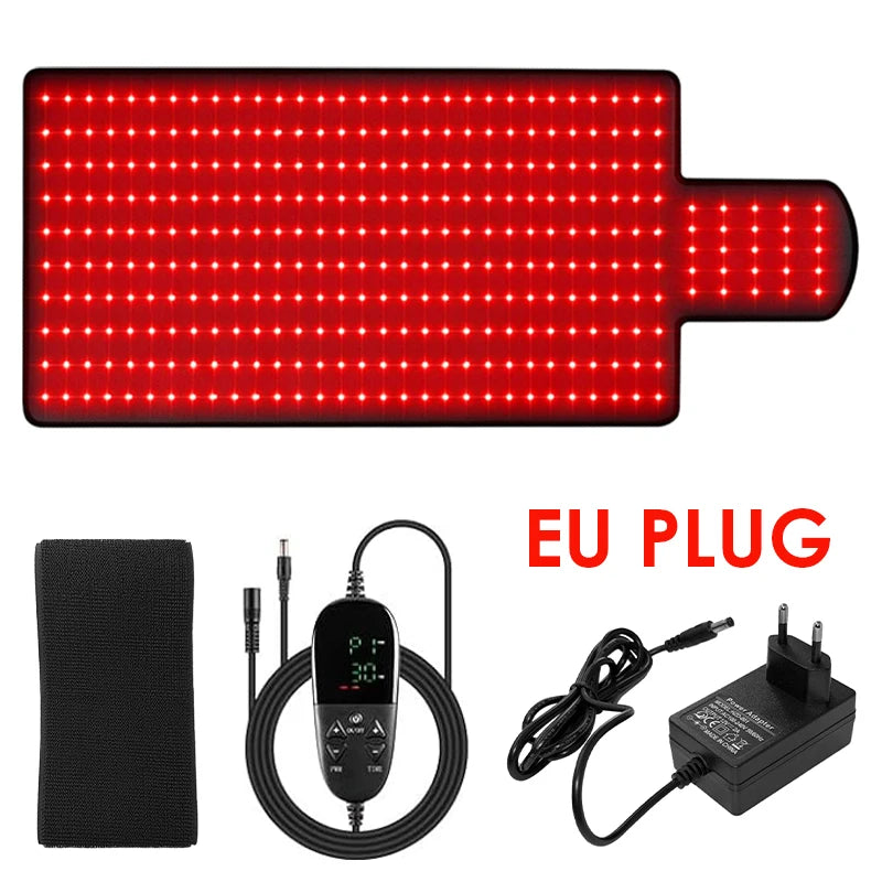 KEMOKO Red Light Therapy 660nm 850nm, Infrared LED Mat for Back and Waist Pain, Muscle Soreness Relief, Large Size 36.3" x 15.8"