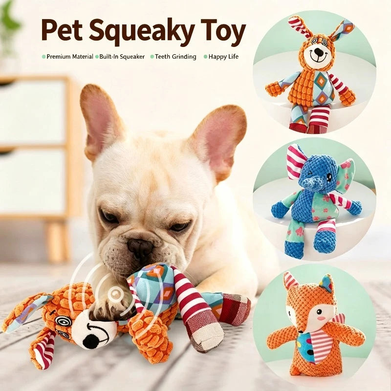 1/2 Pcs Pet Voice Toys Dog Plush Teeth Grinding Anti Bite Interactive Cat and Dog Supplies Self Hi Training Toys