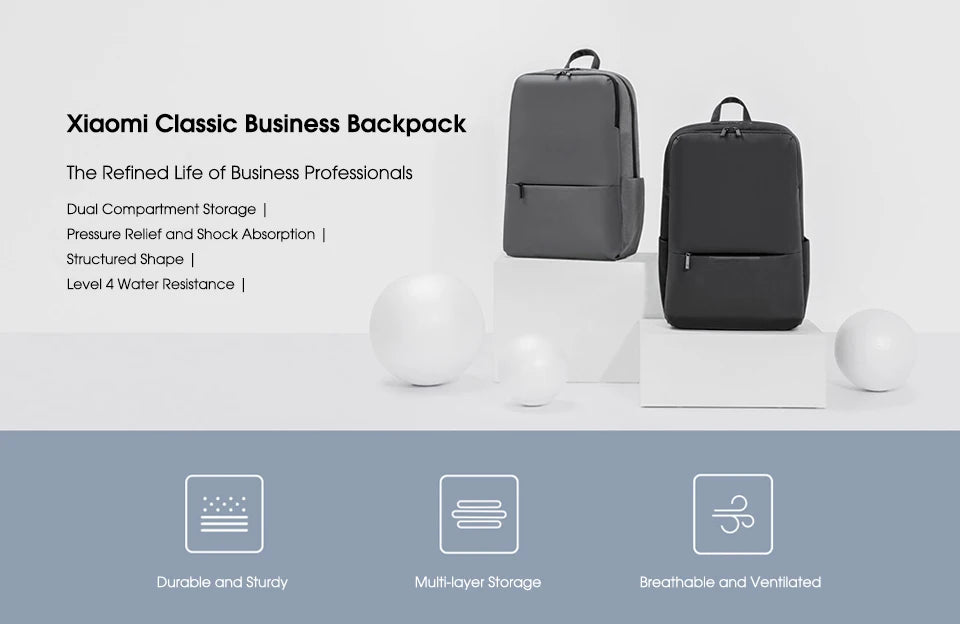NEW Original Xiaomi Classic Business Backpack 2 Fashion Laptop Bag for Men and Women Travel Large Capacity Backpack
