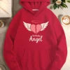 Heart Mom s Birthday Angel  women's casual hoodies