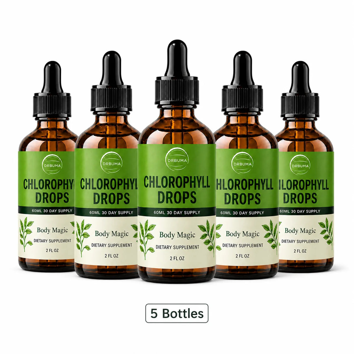 Premium Liquid Chlorophyll Supplement, Mint Flavor, Natural Complex, Easy to Take, 2 Fluid Ounces Per Bottle