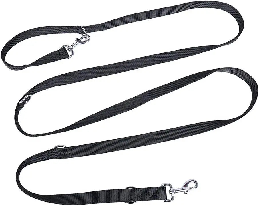 Crossbody Dog Leash Versatile Crossbody Waist Leash with 3 Rings Puppy Walking Leash Reflective Nylon Multifunctional Pet Rope