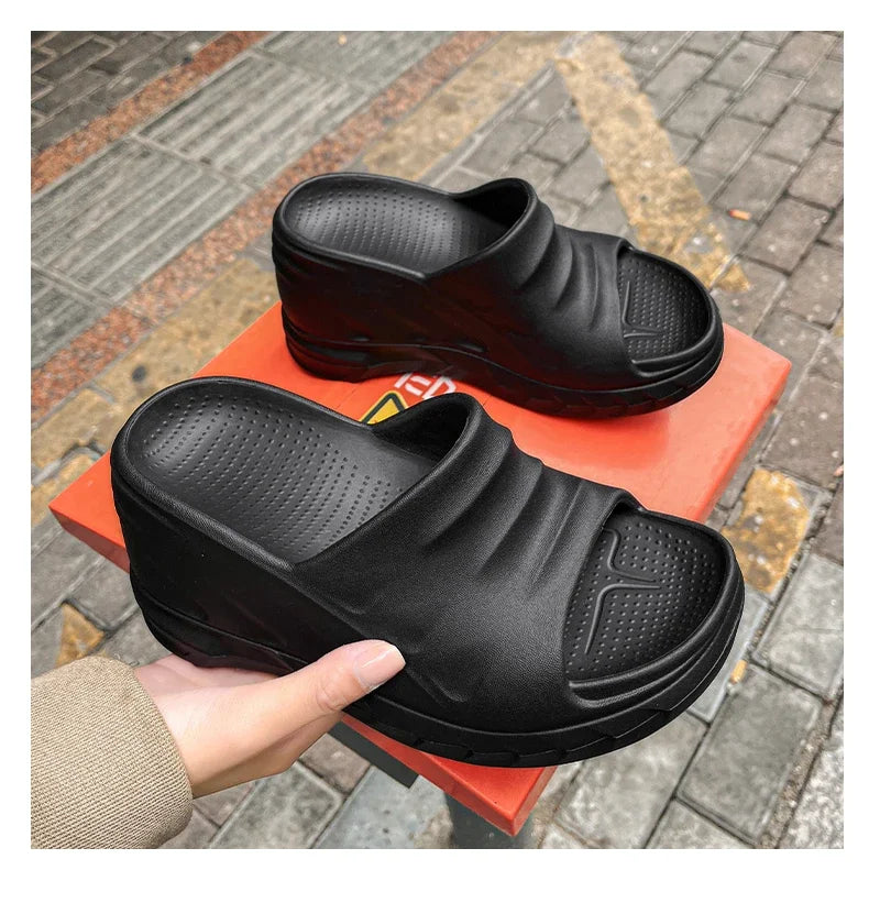 Outdoor Ladies Sandals Women Platform Flip Flops Slippers Height Increasing 8cm Summer Fashion Open Toe White Zapatos Mujer