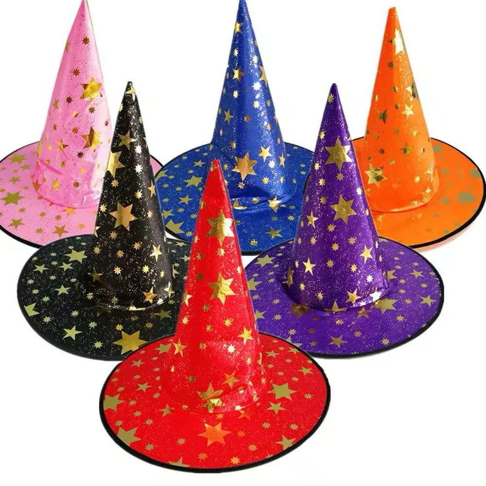 Halloween Witch Hats Masquerade Wizard Kids Hat Role Play Prop Cosplay Costume Home Decoration Dress Up Headgear Party Decor