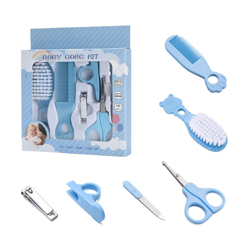 Baby Care Kit Kid Multi-functional Nail Clipper Comb Hair Thermometer Grooming Brush Kit Scissors Baby Health Care Set  Newborn