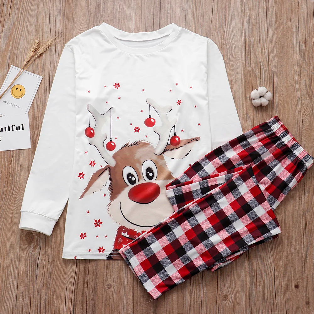 Family matching Christmas pajama set: Couple/child pajama top + pants,  Christmas pajama baby jumpsuit, pet dog clothes