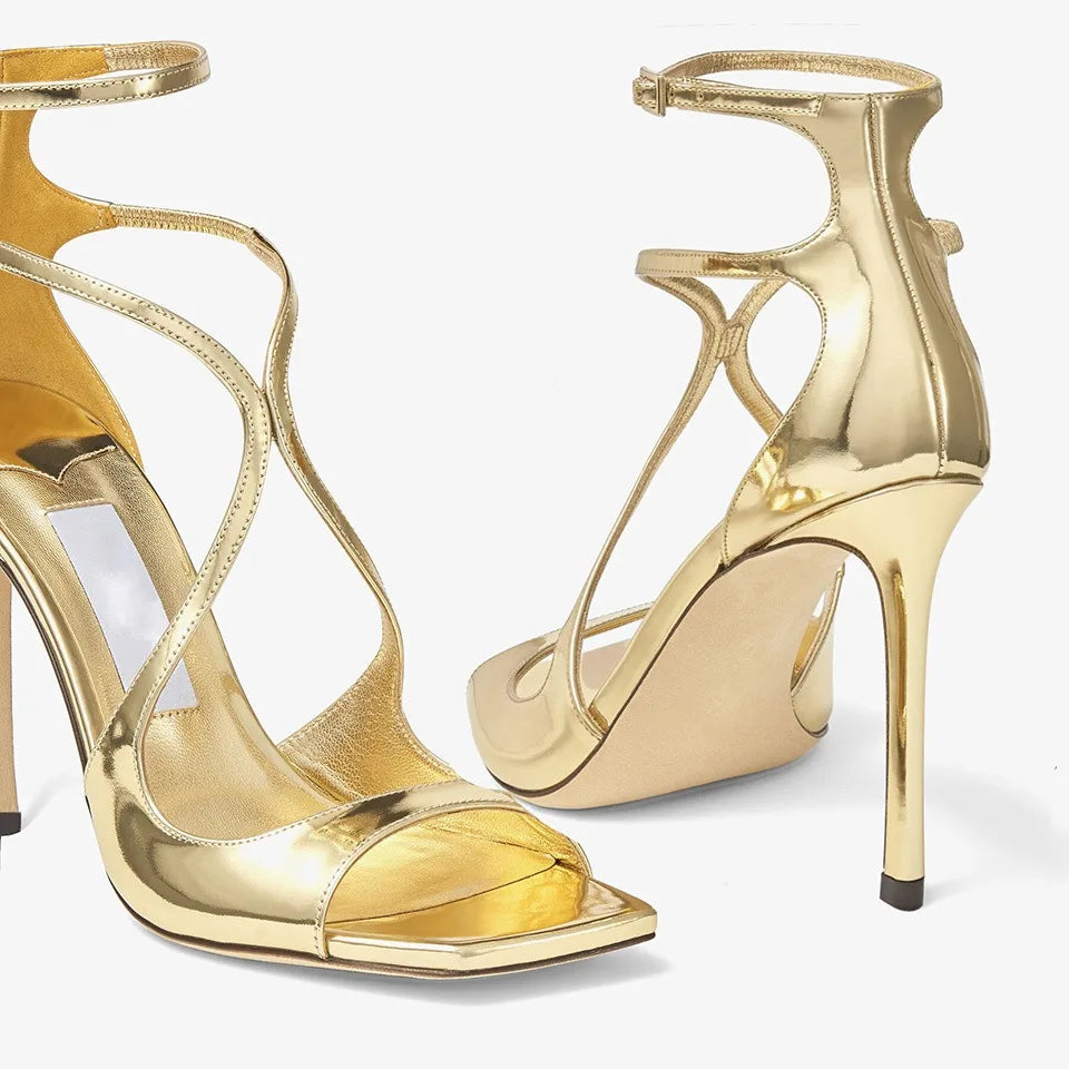 Summer New Fashionable High-heeled Women's Open Toed Sandals Dance Shoes Party Sexy 34-44 Large Women's Shoes
