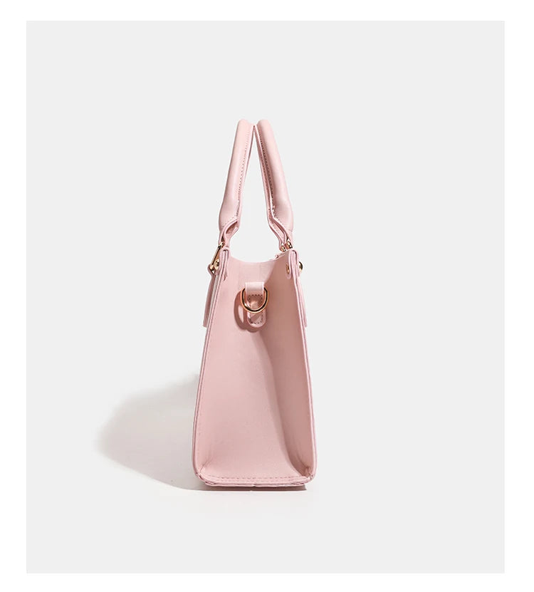 Elegant Solid Color Leather Diaper Bag For Women Designer Crossbody Messenger Large Capacity Fashionable Luxury Tote Bag
