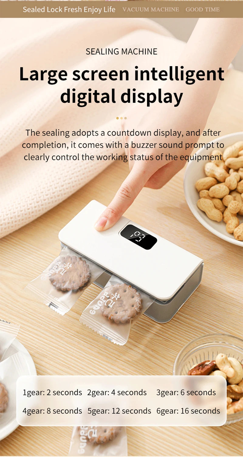 Mini Heat Sealer Plastic Bag Heat Sealing Machine Rechargable Plastic Storage Package Sealer Handheld Clip Bag Food Heat Sealer