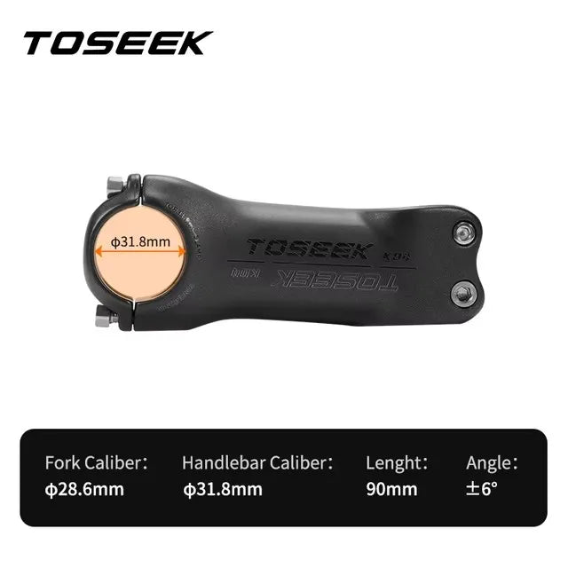 TOSEEK K04 Carbon Stem 6/17Degree Mountain Bike Stem 31.8mm Handlebar Stems 70/80/90/100/110/120/130mm Black Matt Bicycle Parts