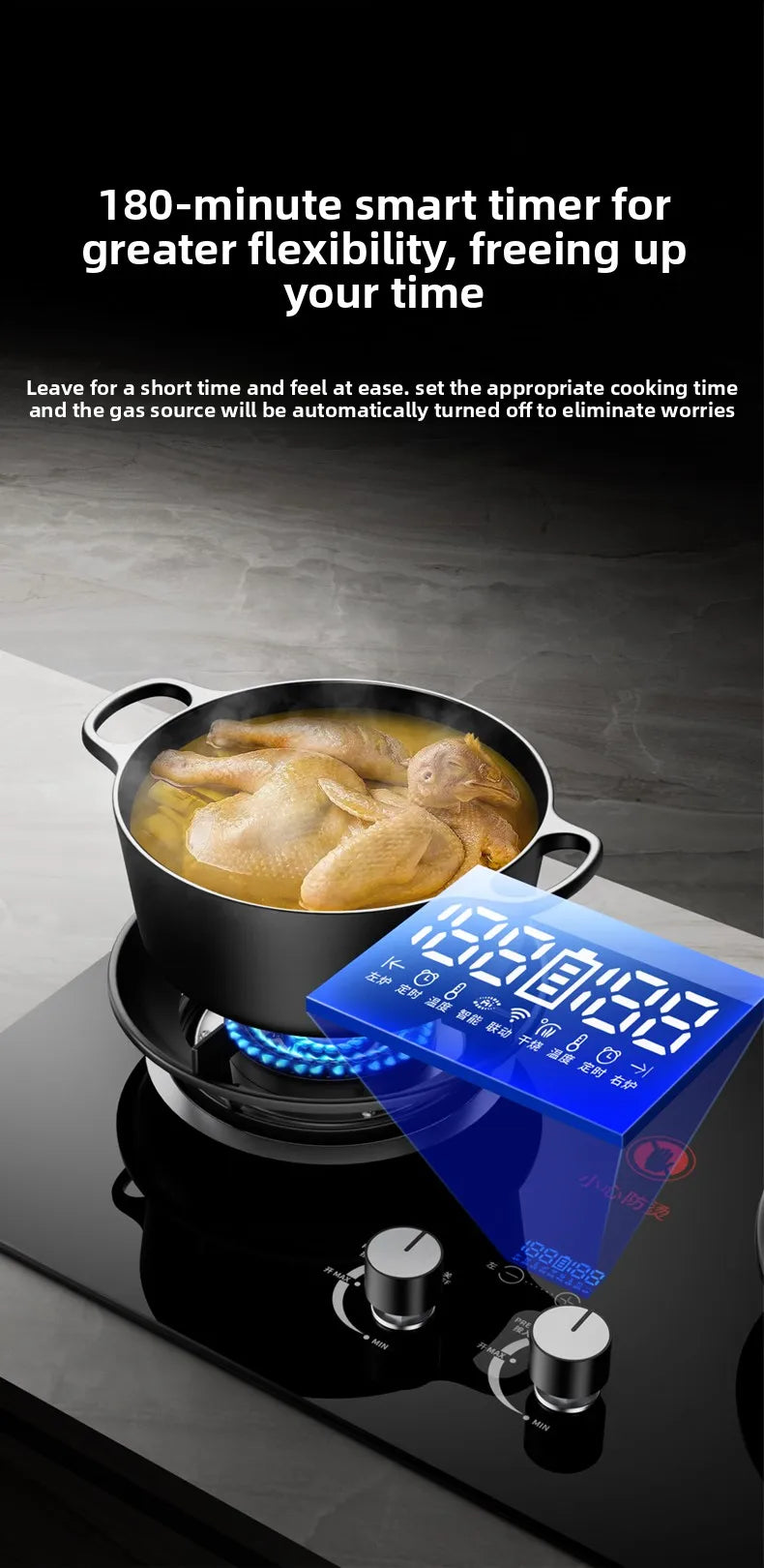 Gas stove, double burner, household LPG tabletop/natural gas stove, high-power built-in gas stove