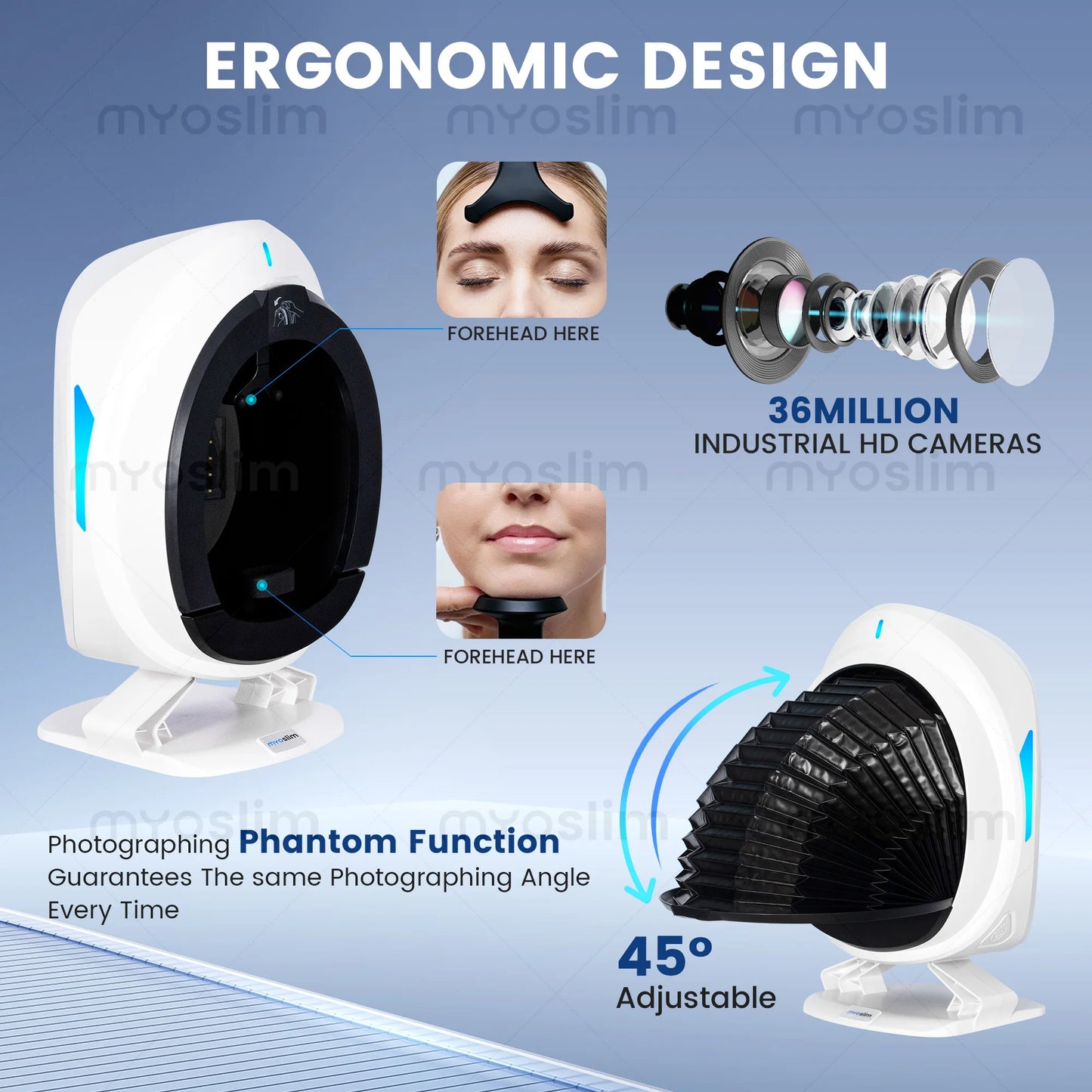 36M HD AI Skin Analyzer Q1pro Face Hair Scalp Detection Machine 8 Spectral Imaging Android 15.6 21.5 inch Custom Report