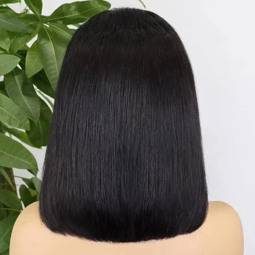 Straight Wigs 350% Density Thick Double Drawn 12A Human Hair 13x4 Lace Front Human Hair Wig for Black Women 10-16 Inches