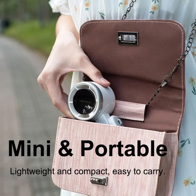 Portable Handheld Electric Fan 5 Speeds Adjustable Turbo 3600MAH Battery Fans LED Display Rechargeable Ice Cooling Personal Fan