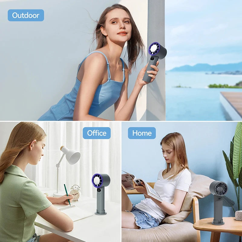 Lenovo Mini Handheld Fan 120 Speed Portable Bladeless Desktop Fans Rechargeable Instant Cooling With Ice Mode For Men Women New