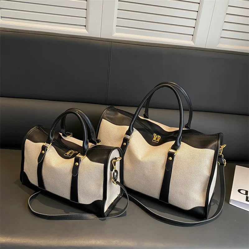 Fashion Travel Bags Women's Canvas Handbags Business Duffels Bags Vintage Fitness Gym Bags Business Trip