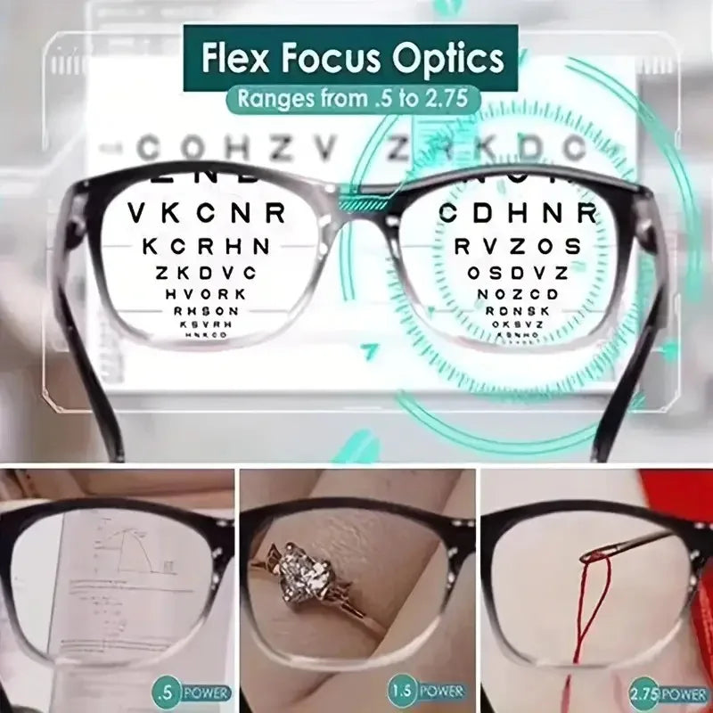 MJYIWANG Newest Multifocal Reading Glasses Women Men Auto Adjusting Bifocal Glasses For Readers