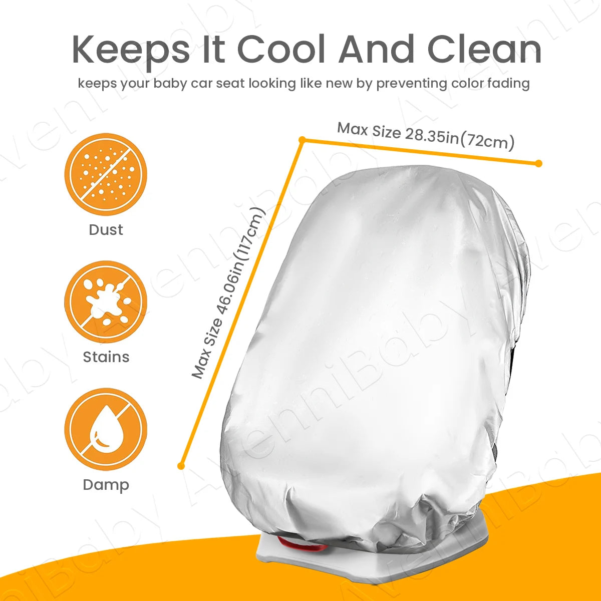 Baby Car Seat Sun Shade Cover, Infant Car Seat Heat Protector Keeps Your Toddler Baby Seat Cool, Blocks Out Heat & Sun UV Co