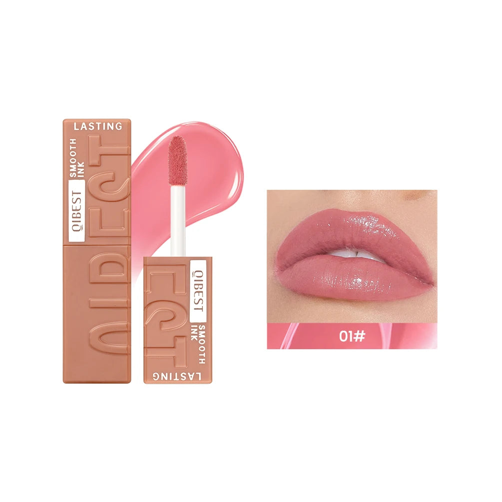 QIBEST Watery Gloss Lip Glaze Moisturizing Long Lasting Sexy Red Liquid Lipstick Mirror Glossy Lip Gloss Tint Cosmetic For Women