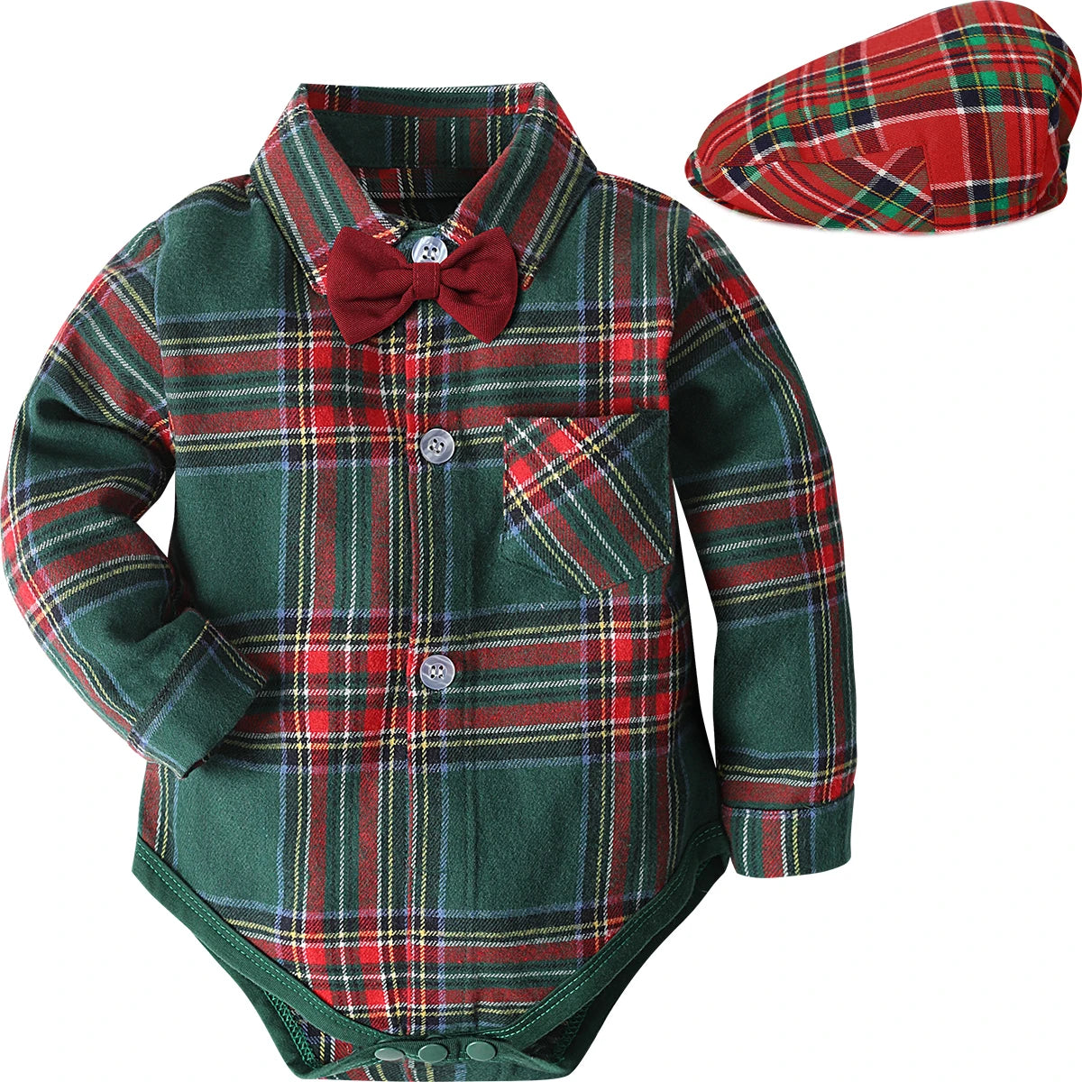 Baby Christmas Outfit Newborn Boy Clothes Infant Xmas Party Gift Dress Shirt Toddler New Year Photography Formal Red Bodysuit