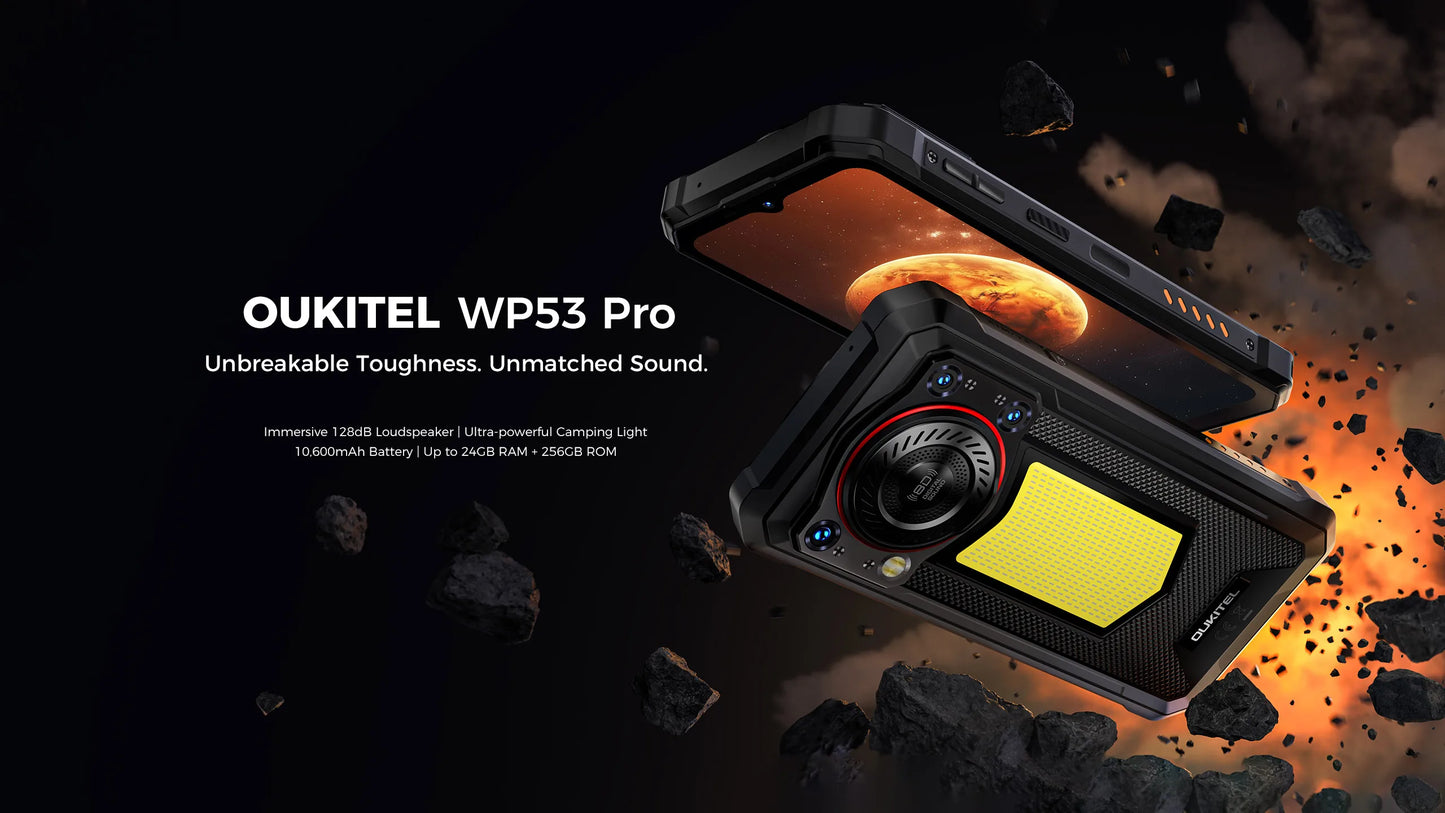 OUKITEL WP53 PRO 11000mAh Battery Rugged Smartphone, 24GB+256GB Cell Phone, Android 15 NFC 50MP Main Camera Mobile Phone