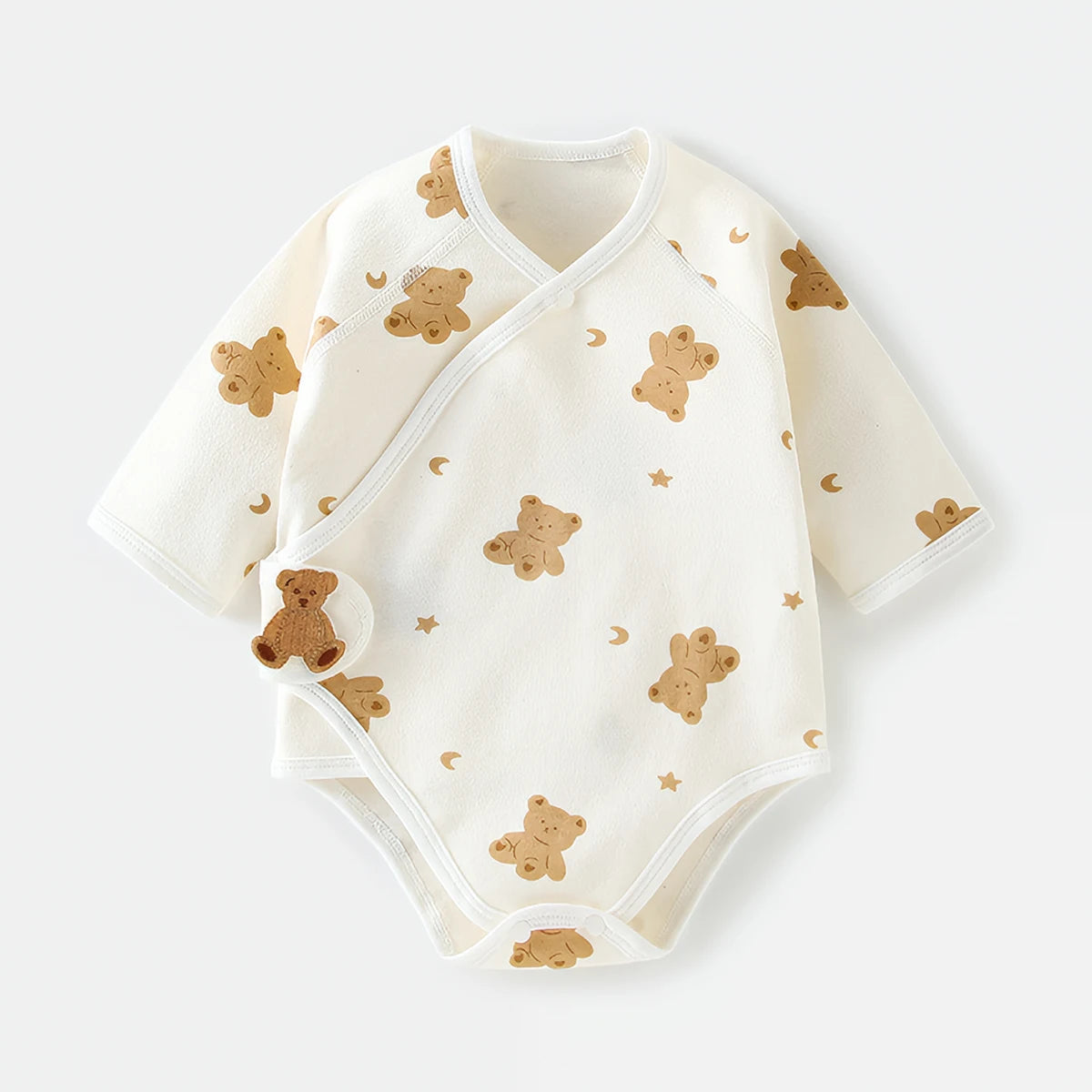 Ircomll 2 pcs Spring and Autumn Newborn Bodysuit Cotton Long Seeve Clothes Infant Clothing Pajamas Overalls for Girls&Boys 0-6M