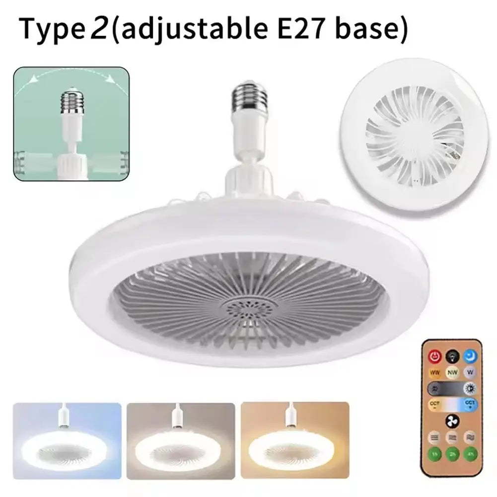 Smart Ceiling Fan Fans With Lights Remote Control Bedroom Decor Ventilator Lamp Air Invisible Blades Silent