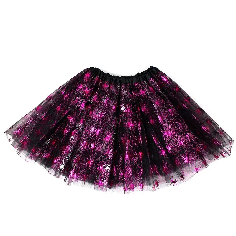 Halloween Girls Tulle Short Tutu Skirt Children Fancy Ballet Dancewear Party Costume Ball Gown Mini Skirt