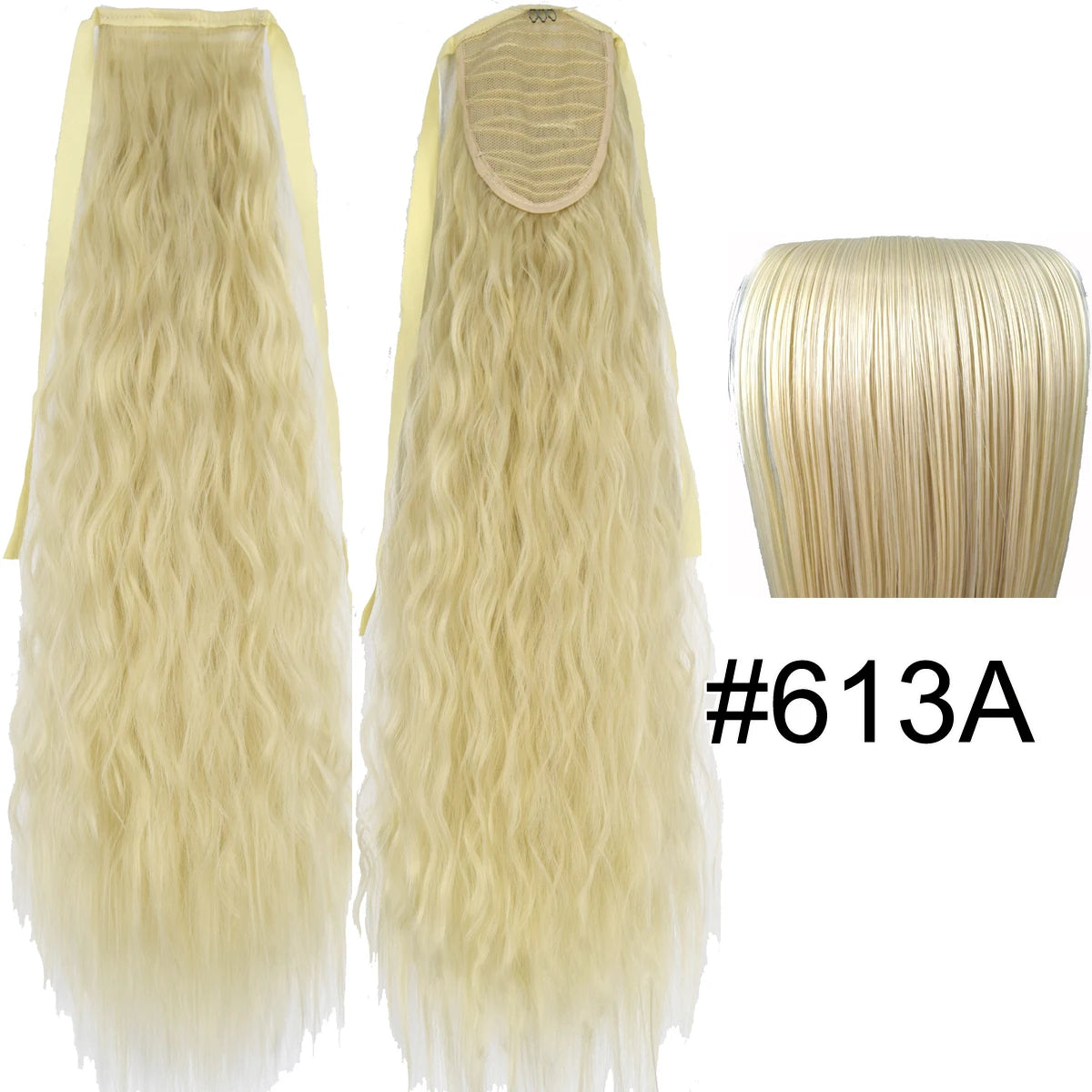 TOPREETY Synthetic Fiber Heat Resistant Kinky Ribbon Ponytail Extensions 3007