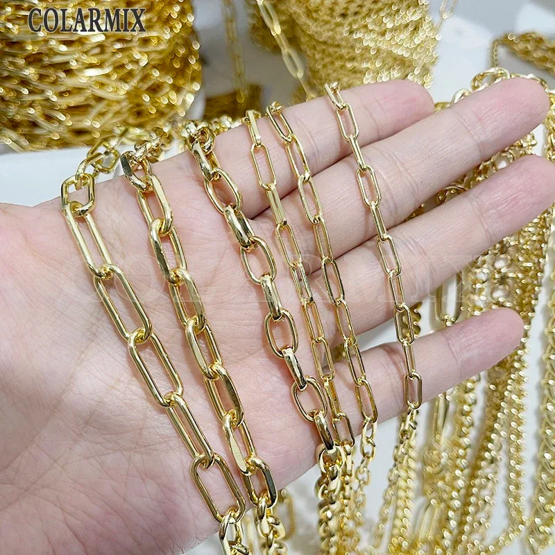 5Meters Hotsell Chunky Chains gold Metallic Fashion Jewelry gift Hip pop Necklace Fashion Jewelry