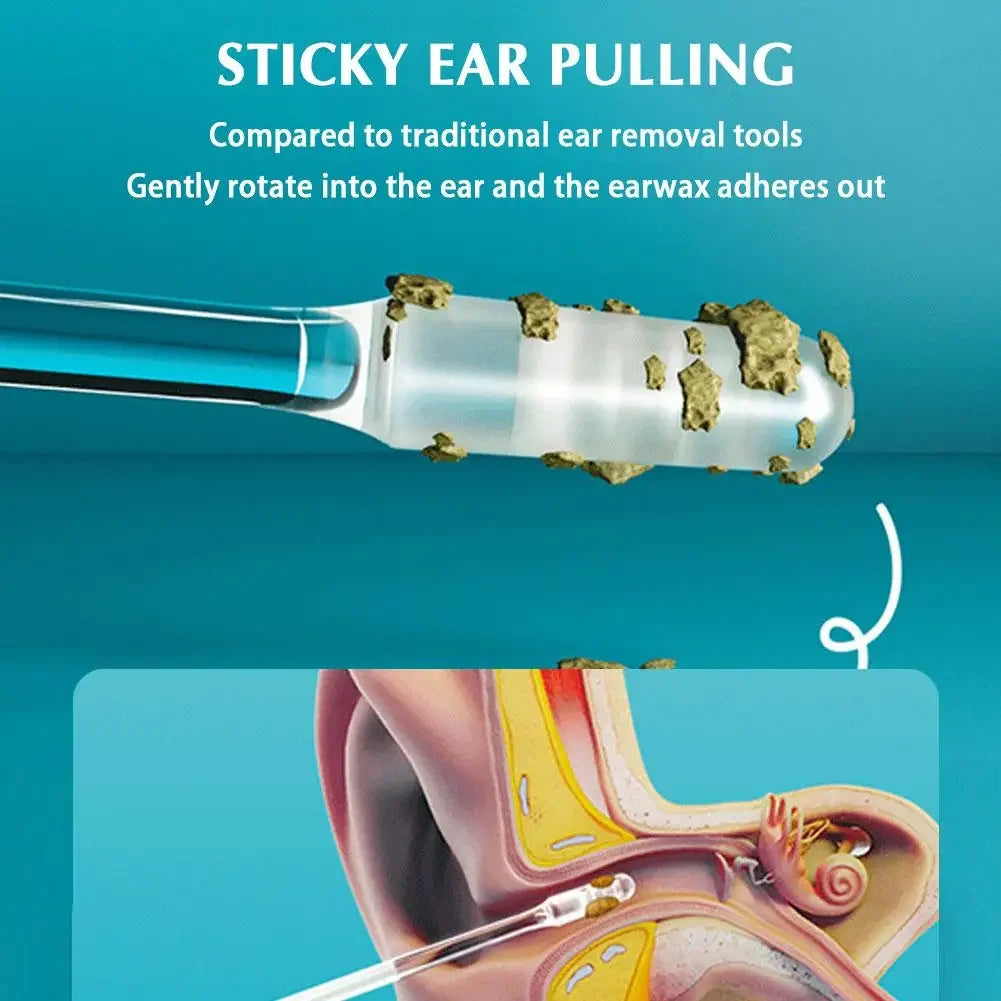 Reusable Silicone Earwax Remover Soft Sticky Ear Picks Disposable Adhesive Gentle Ear Cleaner Safe for Kids Adults