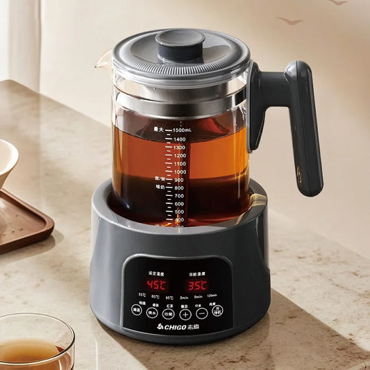 1.5L Smart Electric Kettle Multifunction Steam Teapot Temperature Control Health Pot Office Glass Flower Teapot Auto Keep Warm
