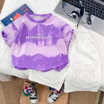 Baby Summer Clothes Boy Sports Sets Kids Loungewear Fashion Outfits Children T-shirts+Shorts 2Pcs Short Sleeves Top Pants Suits
