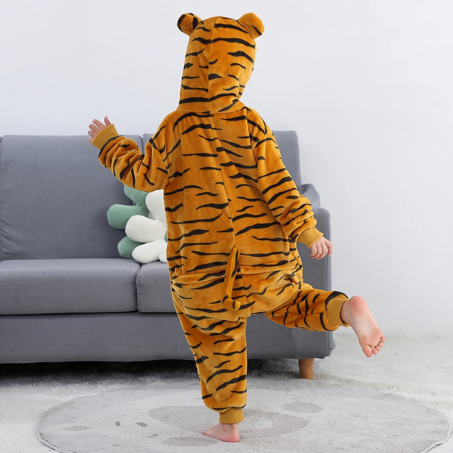 Kids Animal Capybara Kigurumi Costume Cosplay Cartoon Jumpsuit for Children Halloween Christmas Girls Boys Hooded Pajamas Onesie