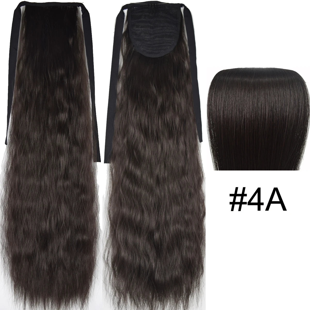 TOPREETY Synthetic Fiber Heat Resistant Kinky Ribbon Ponytail Extensions 3007