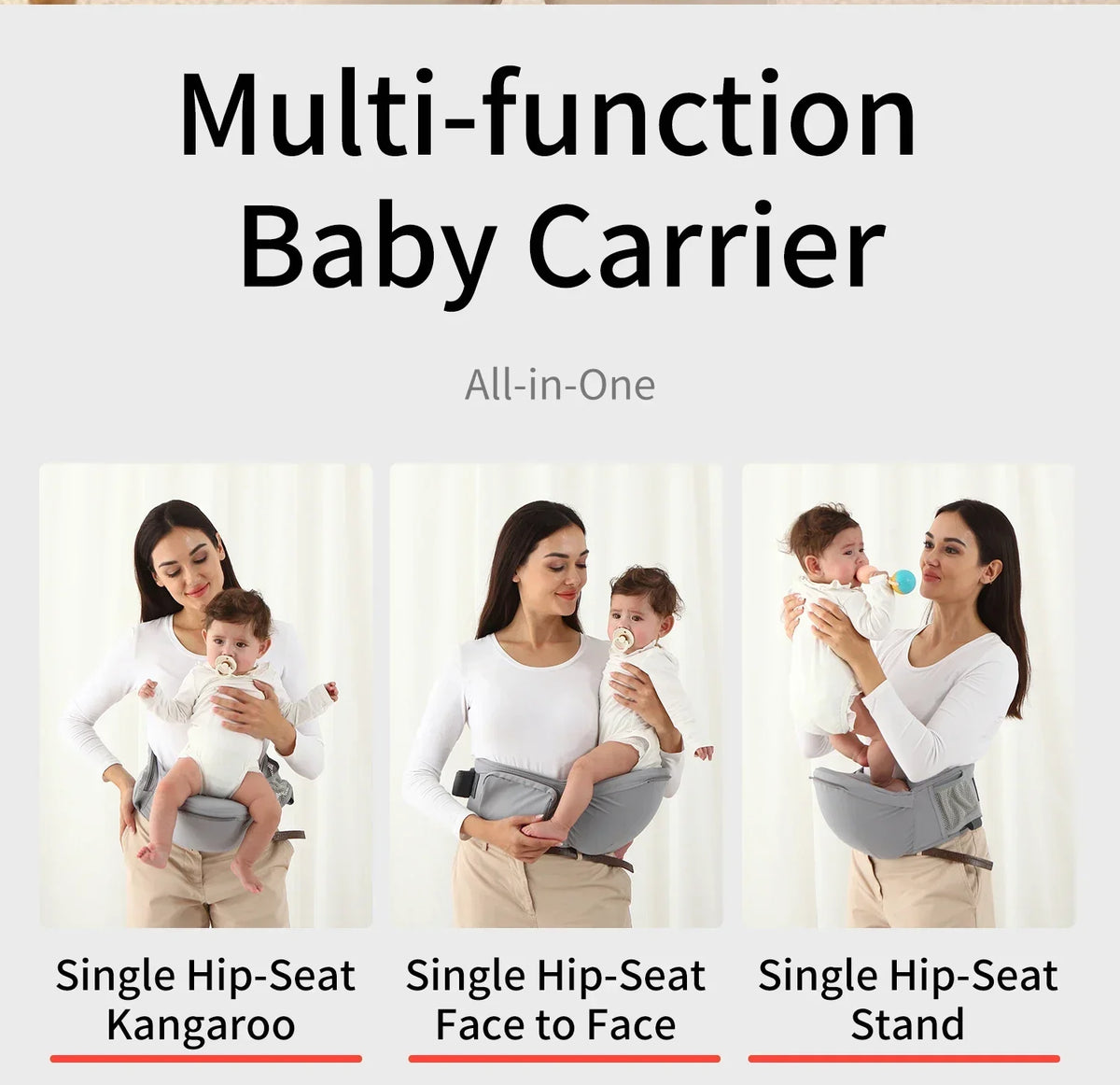 Baby Four Seasons Style Carrier Multi-functional Child Waist Stool Breathable Waist Stool With Hip Seat Front Hold Portable 0-2Y