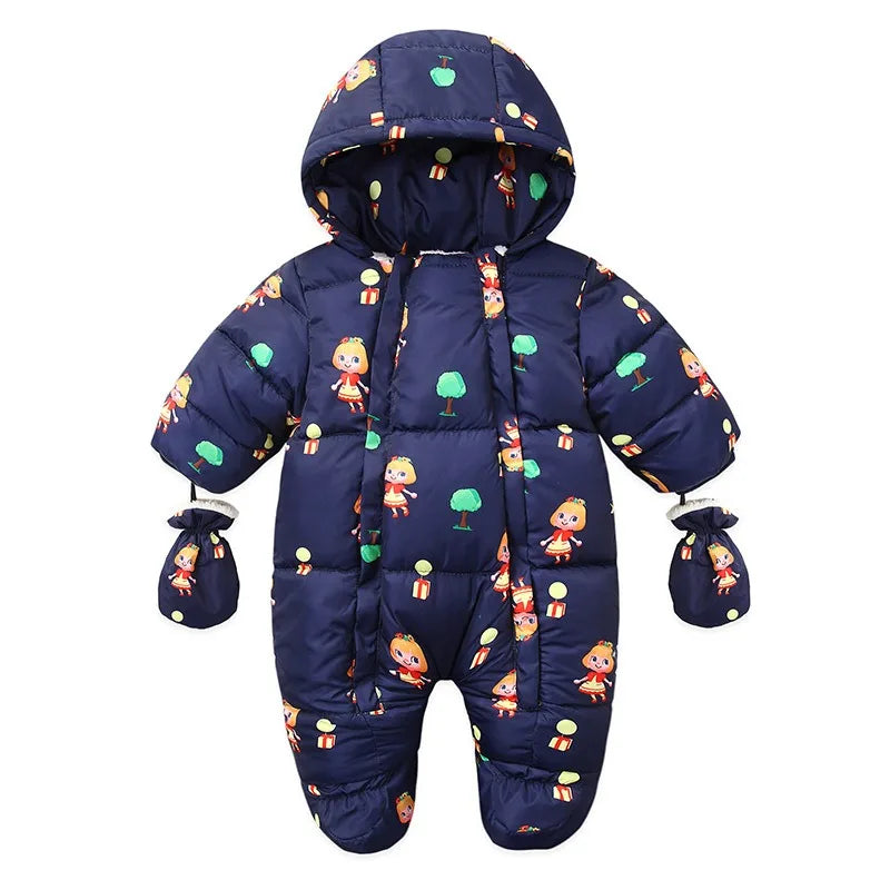 Ircomll Hight Quality Newborn Baby Winter Clothes Snowsuit Warm Fleece Hooded Romper Cartoon Lion Jumpsuit Toddler Kid Outfits