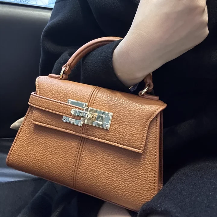 Luxury Elise Mini Square Crossbody Bag: Black Vegan Leather Designer Handbag - High-End Shoulder Purse for Women