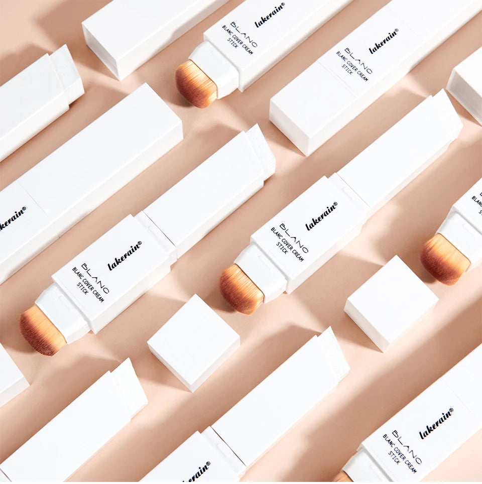 Lakerain Blanc Cover Cream Stick Dual-ended Design Waterproof Foundation Coverage Travel Bronze Creamy Foundation Natural Makeup