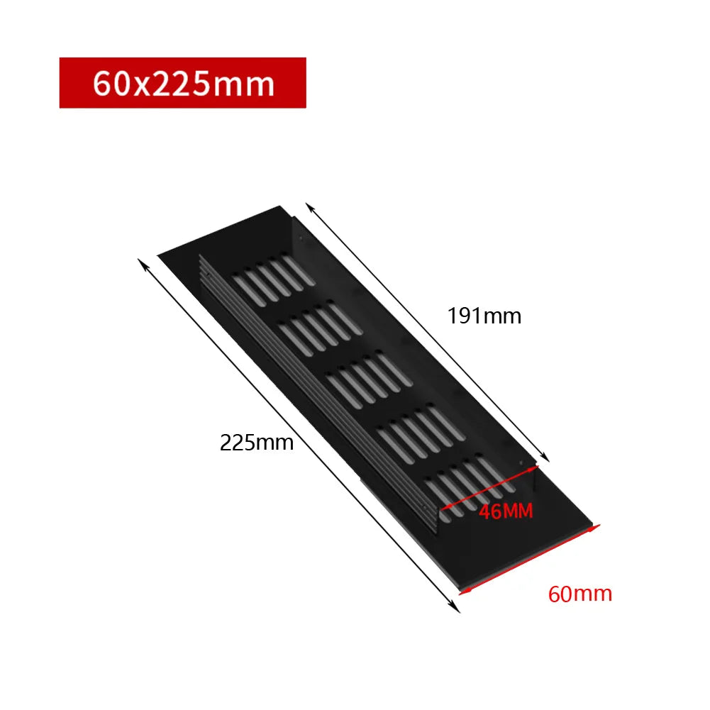 60mm Aluminium Rectangular Cabinet Wardrobe Air Vent Grille Ventilation Cover