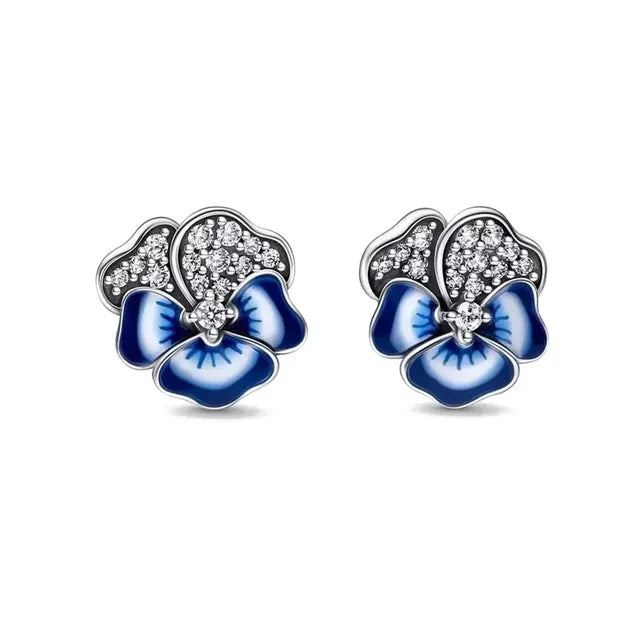 925 Silver Stud Earrings Hoop Earrings For Women Rose Flower Strawberry Butterfly Daisy Earrings Set Fashion Jewelry Gift