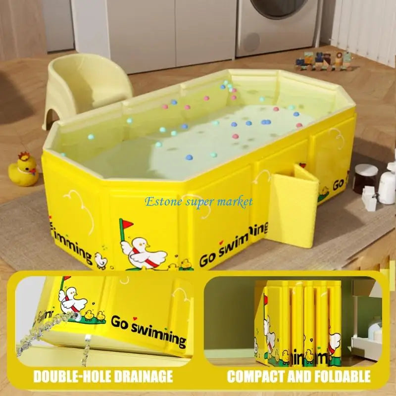090B Foldable Baby Bathtub For Safe Bathing Easy Storage Portable Infant Bath Tub PVC Space Saver Baby Tubs for Kids